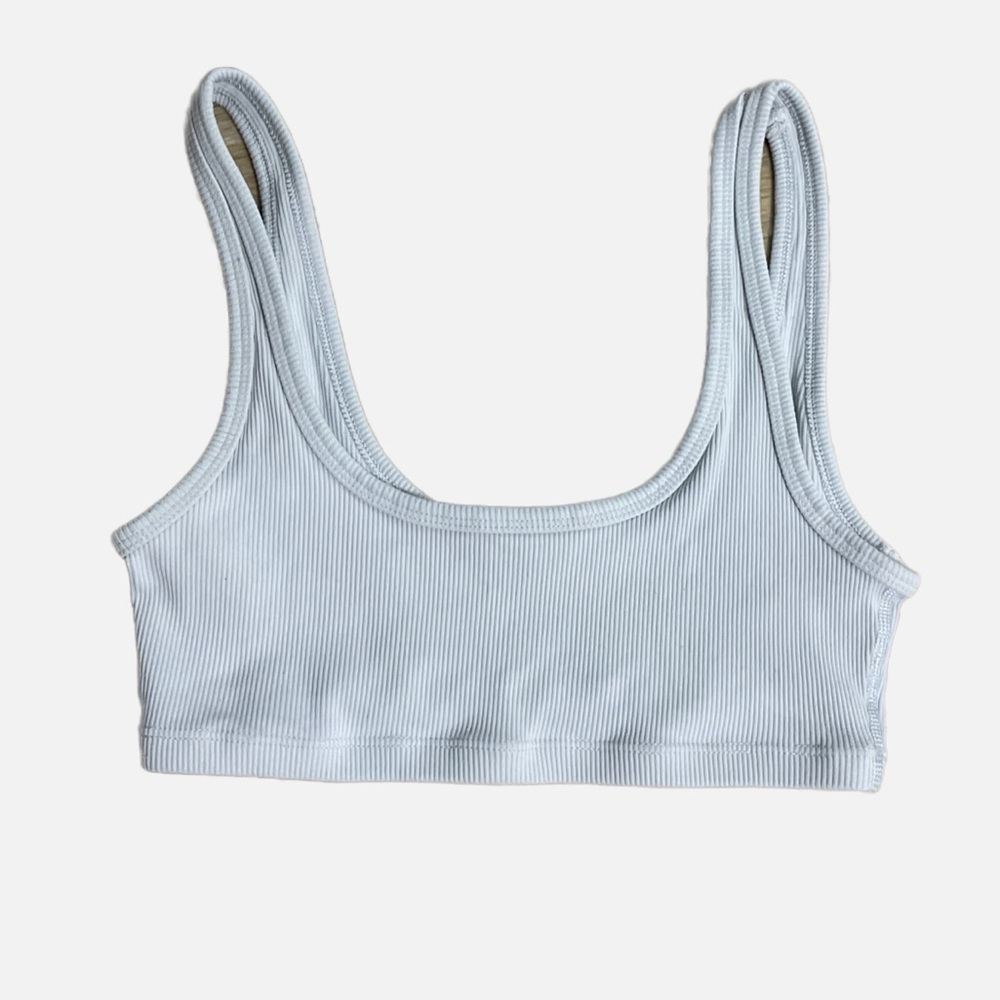 TNA Ribbed Bra Top Size XS Light Powder Blue/Gray - Picture 3 of 6